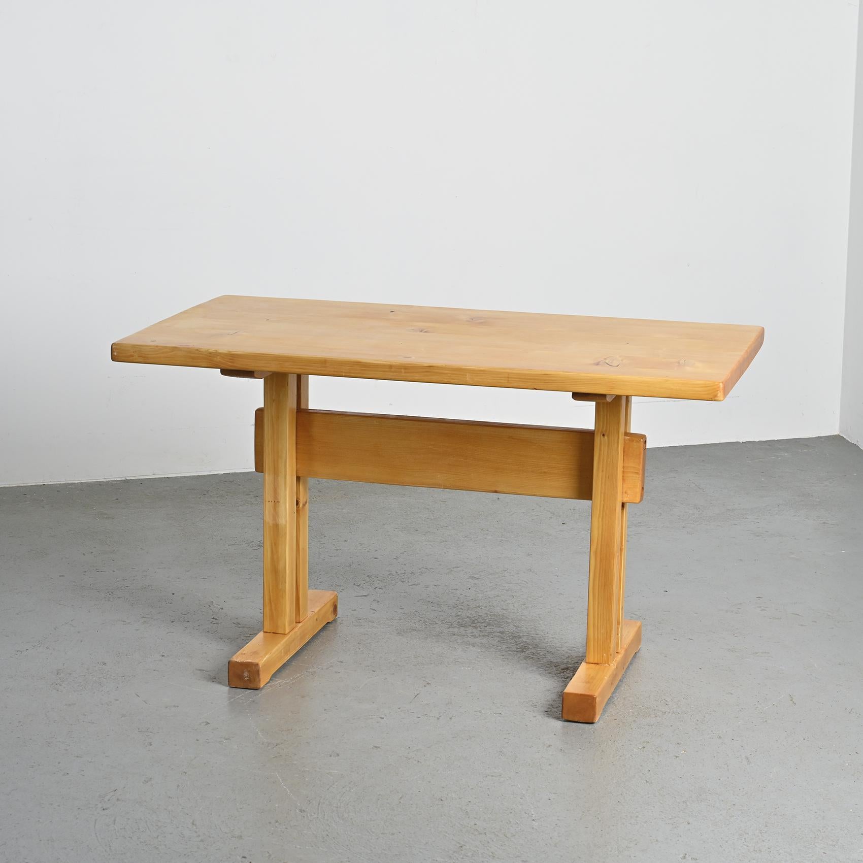 French Solid Pine Dining Table, Les Arcs, France For Sale