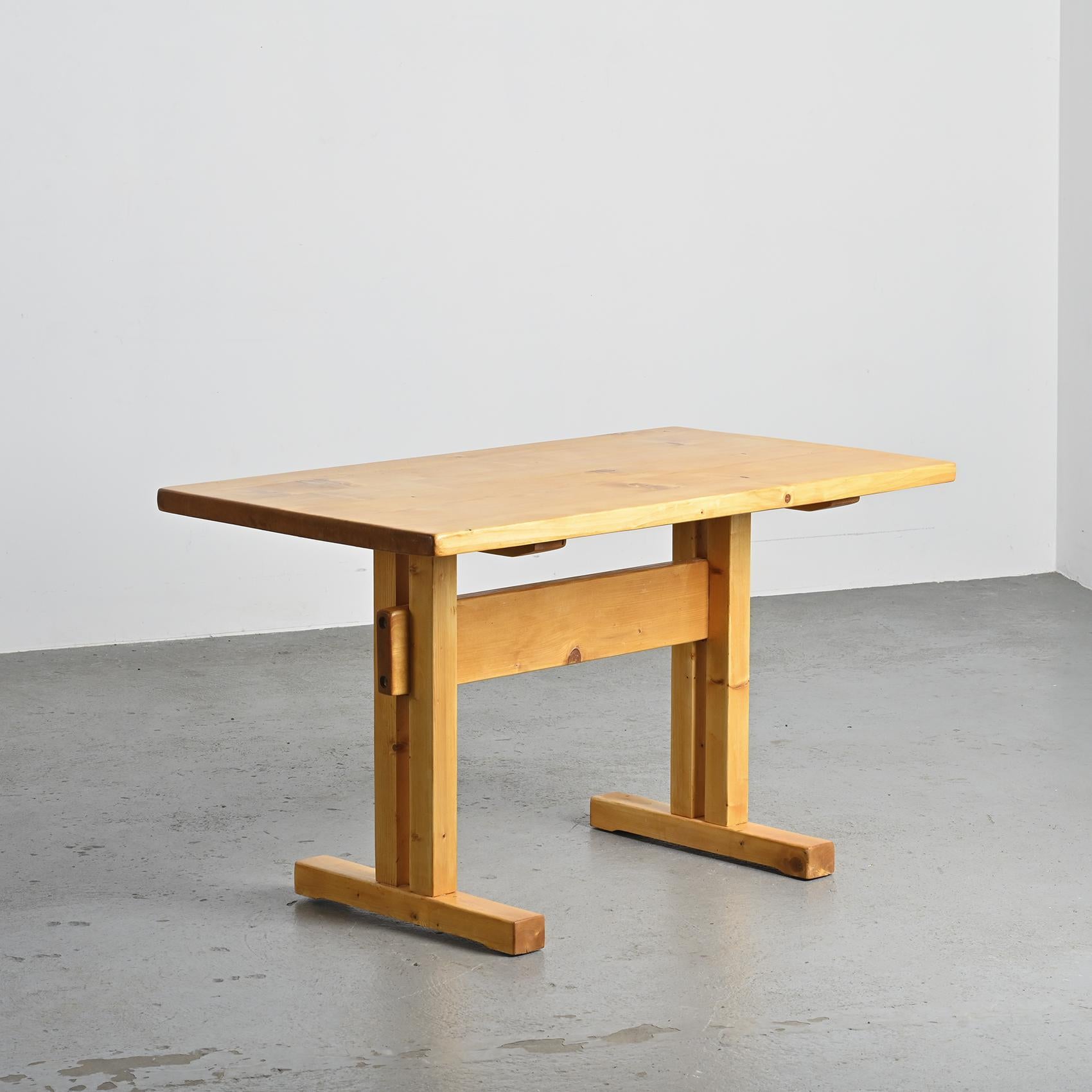 Solid Pine Dining Table, Les Arcs, France For Sale 1