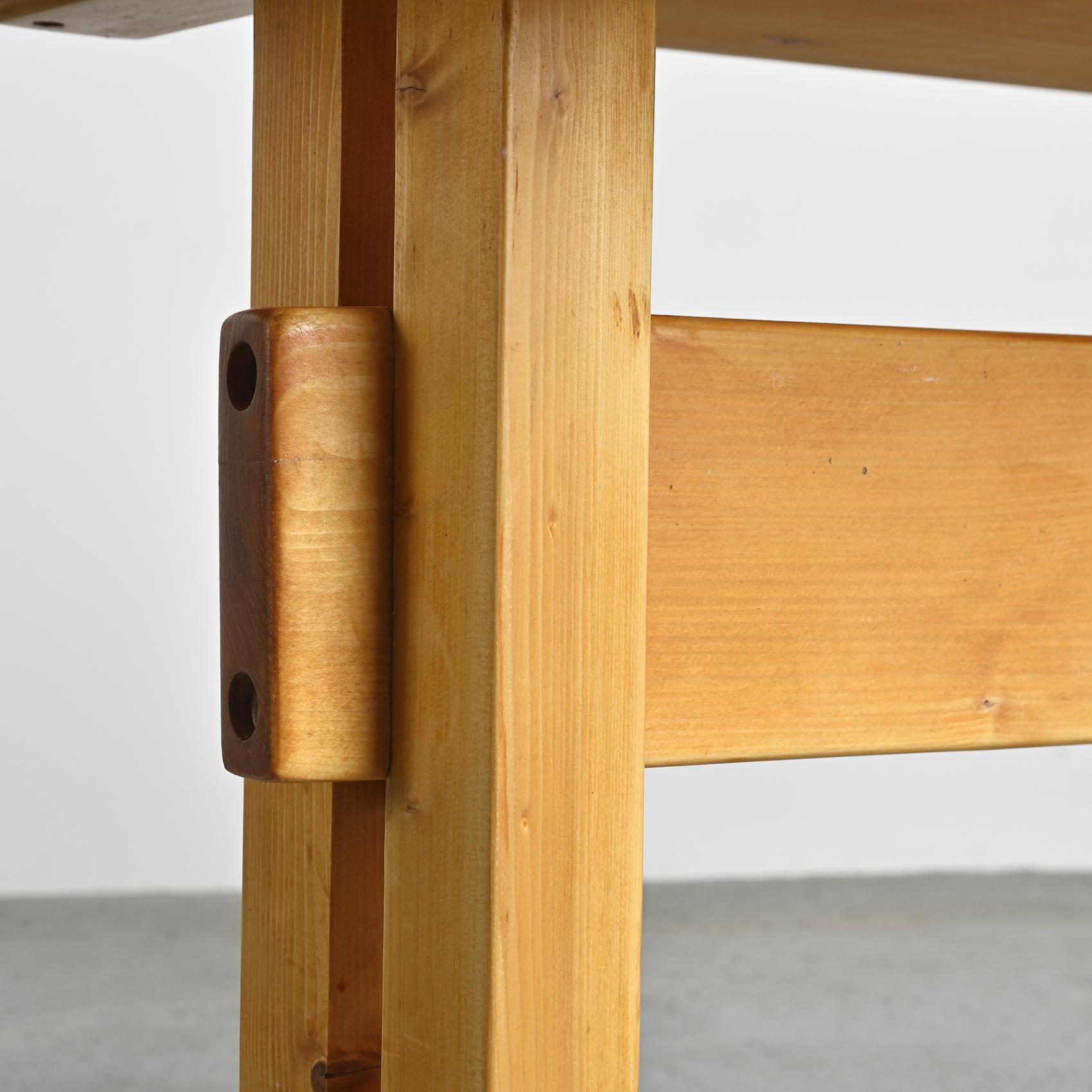Solid Pine Dining Table, Les Arcs, France For Sale 2