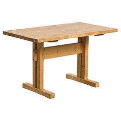 Solid Pine Dining Table, Les Arcs, France