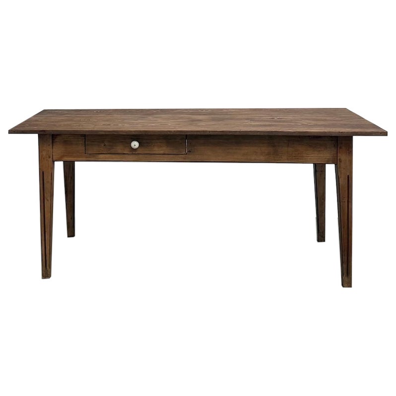 Solid pine farmhouse table, France, 1950s For Sale