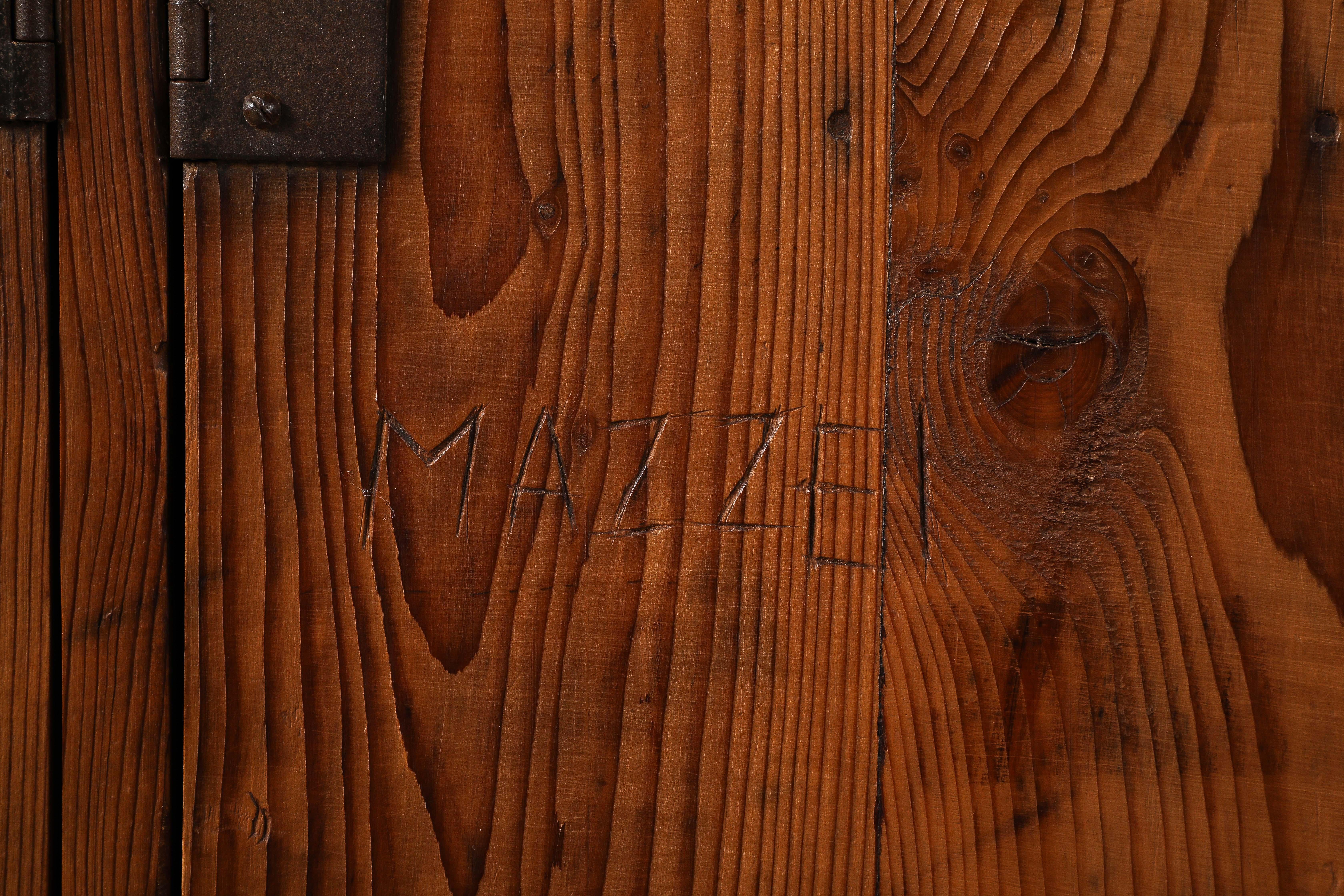 French Solid Pine Handmade Cabinet, Auvergnat, France, 1945 For Sale