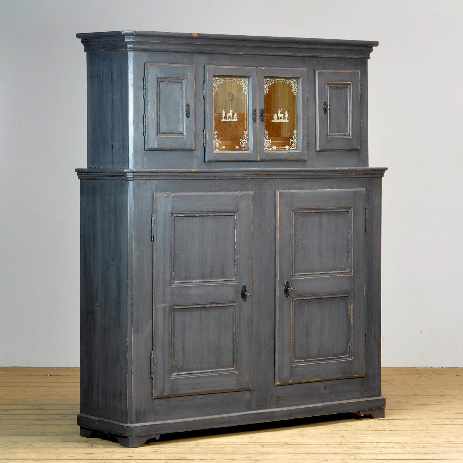 Rustic Solid Pine Kitchen Cupboard, 1920's For Sale