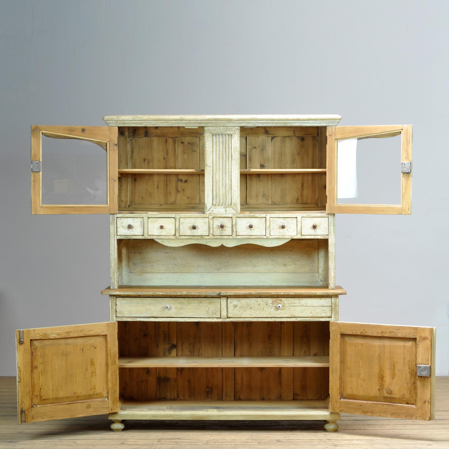 Rustic Solid Pine Kitchen Cupboard, 1920's