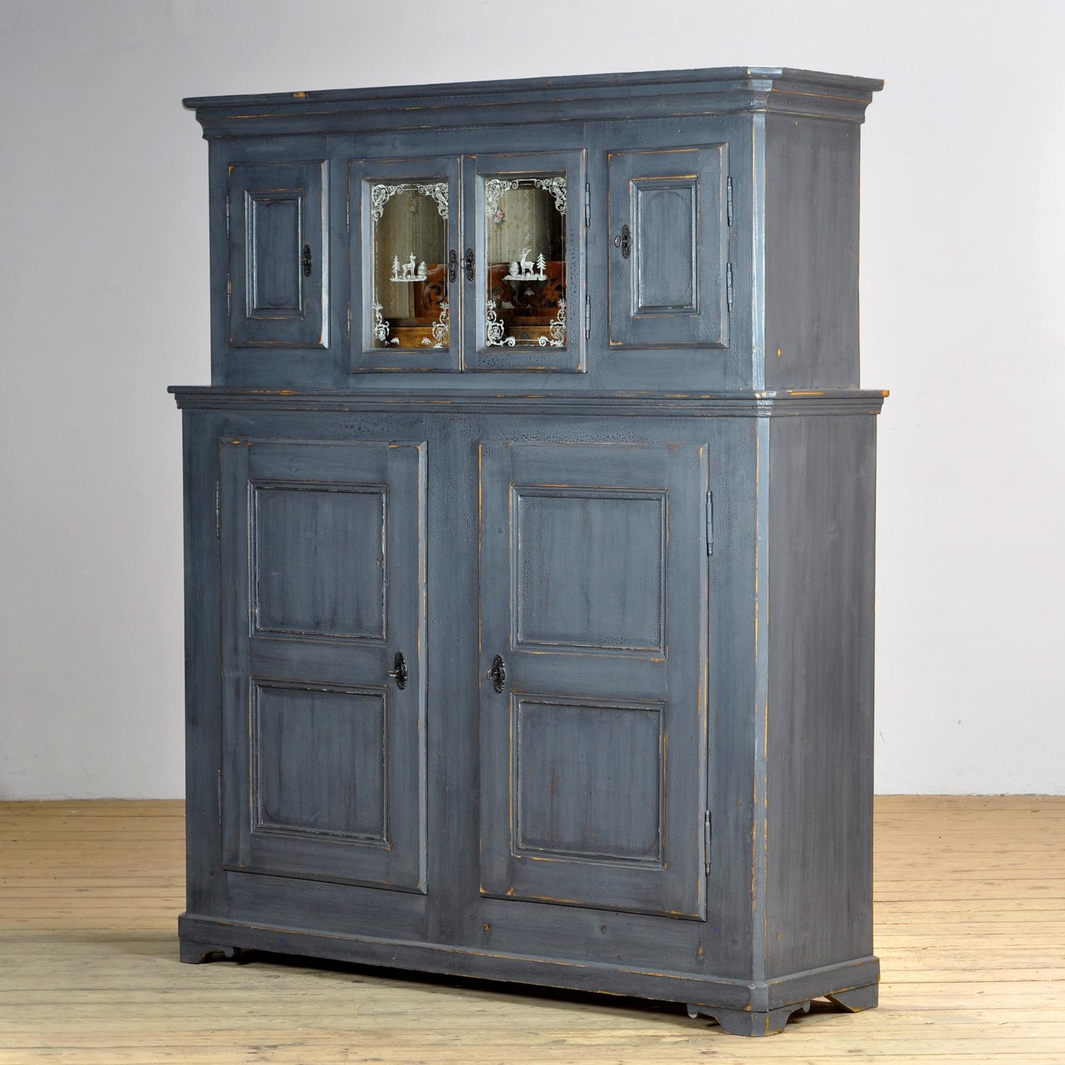 Hungarian Solid Pine Kitchen Cupboard, 1920's For Sale