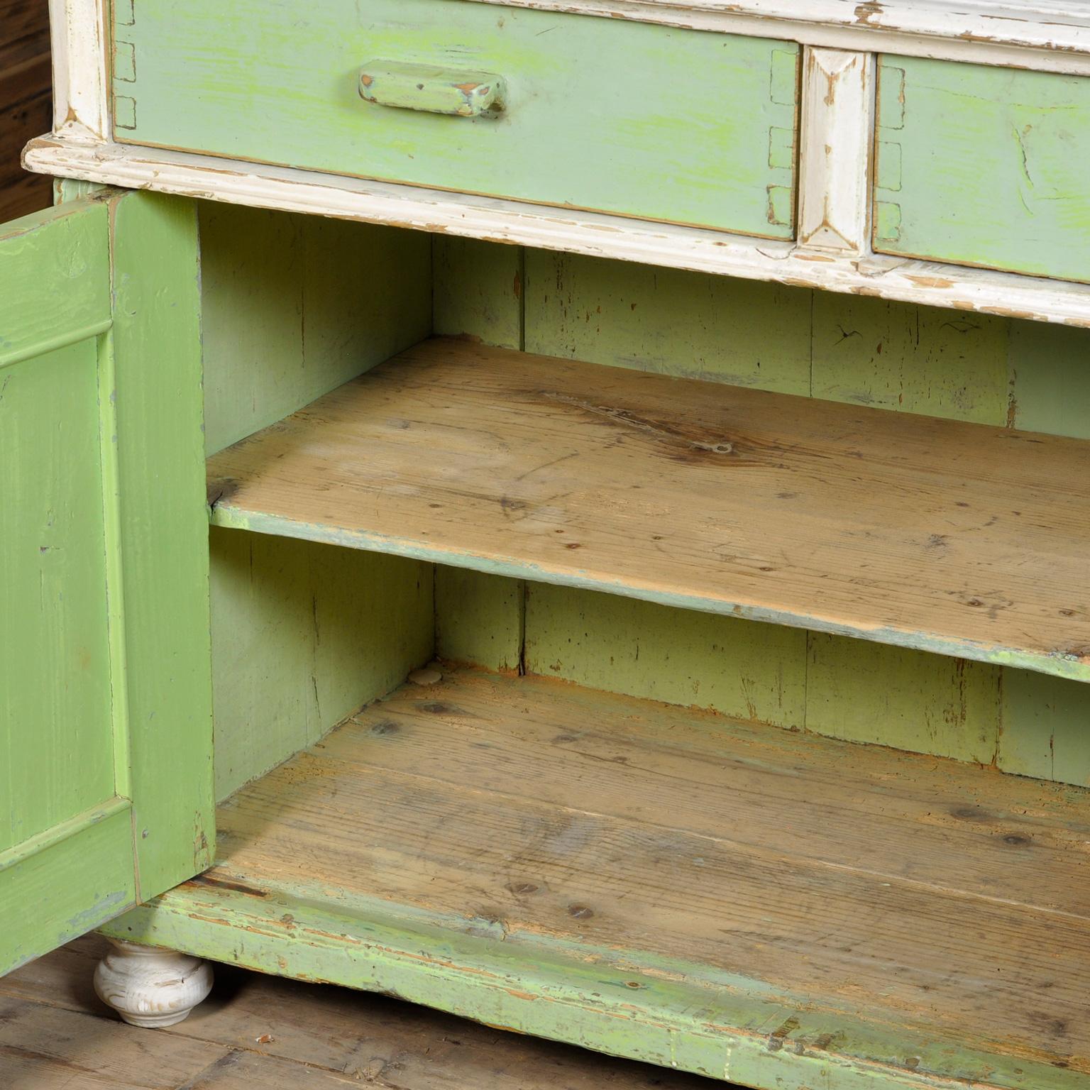 French Provincial Solid Pine Kitchen Cupboard, 1920's