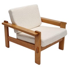 Solid Pine Lounge Chair, Denmark, 1970s