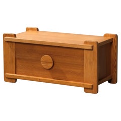 Solid Pine Low Drawer, Sweden, 1970s
