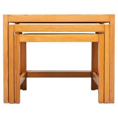 Solid Pine nesting tables Design Kurt Østervig 1960s Denmark