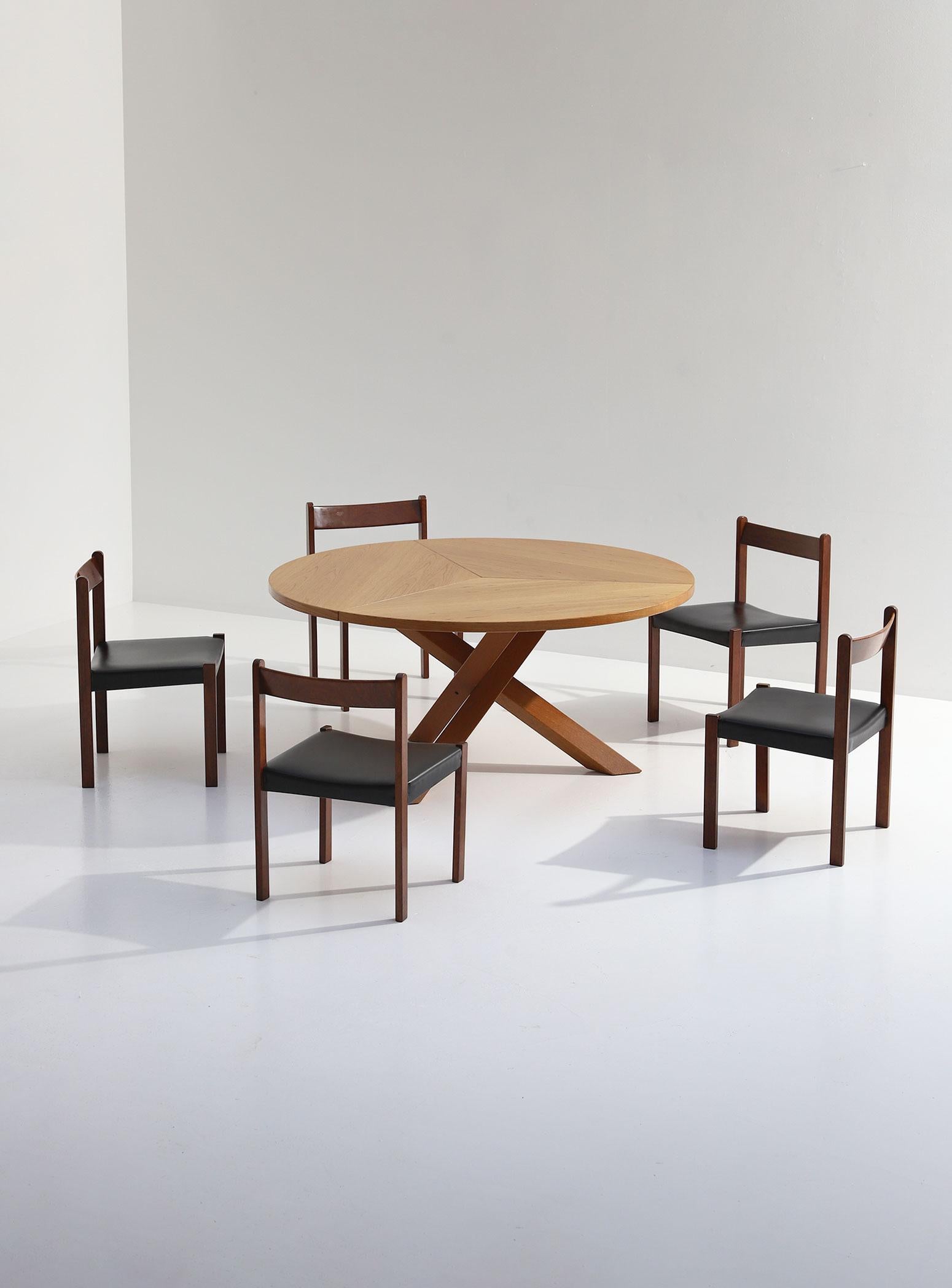 Solid Pine Round Dining Table by Gerard Geytenbeek 1