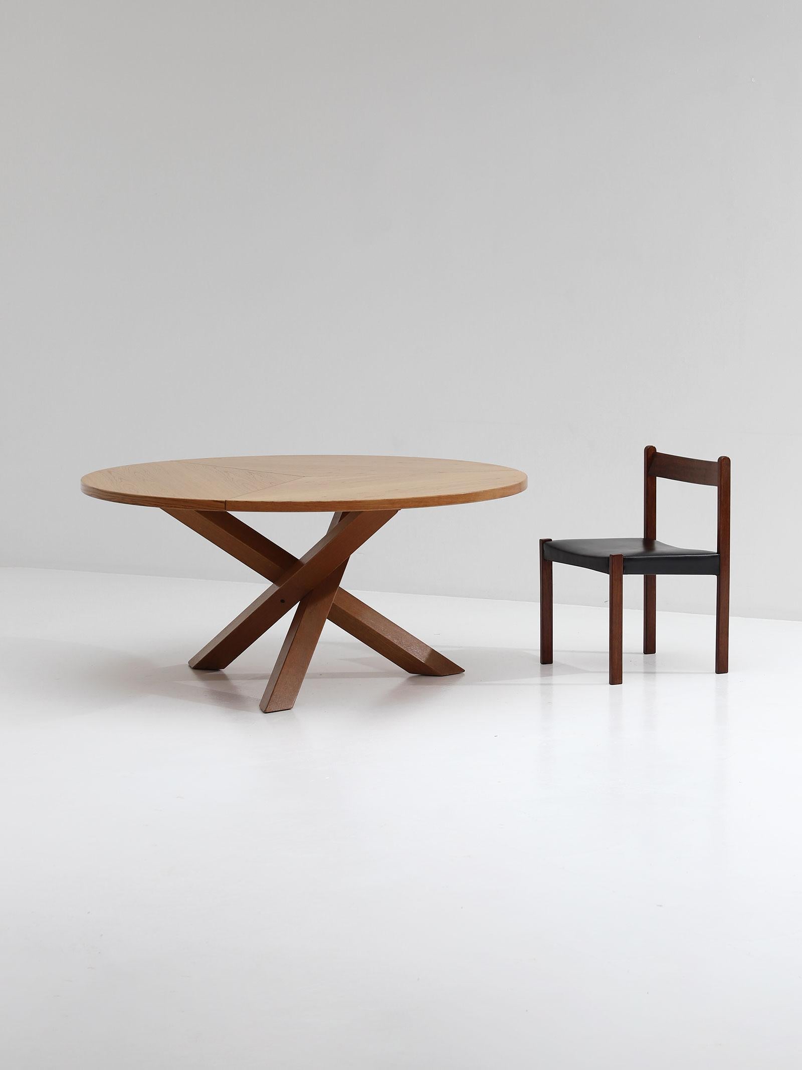 Solid Pine Round Dining Table by Gerard Geytenbeek 2