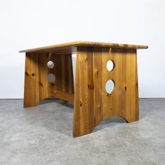 Solid pine sculptural dining table by Gilbert Marklund for Furusnickarn AB