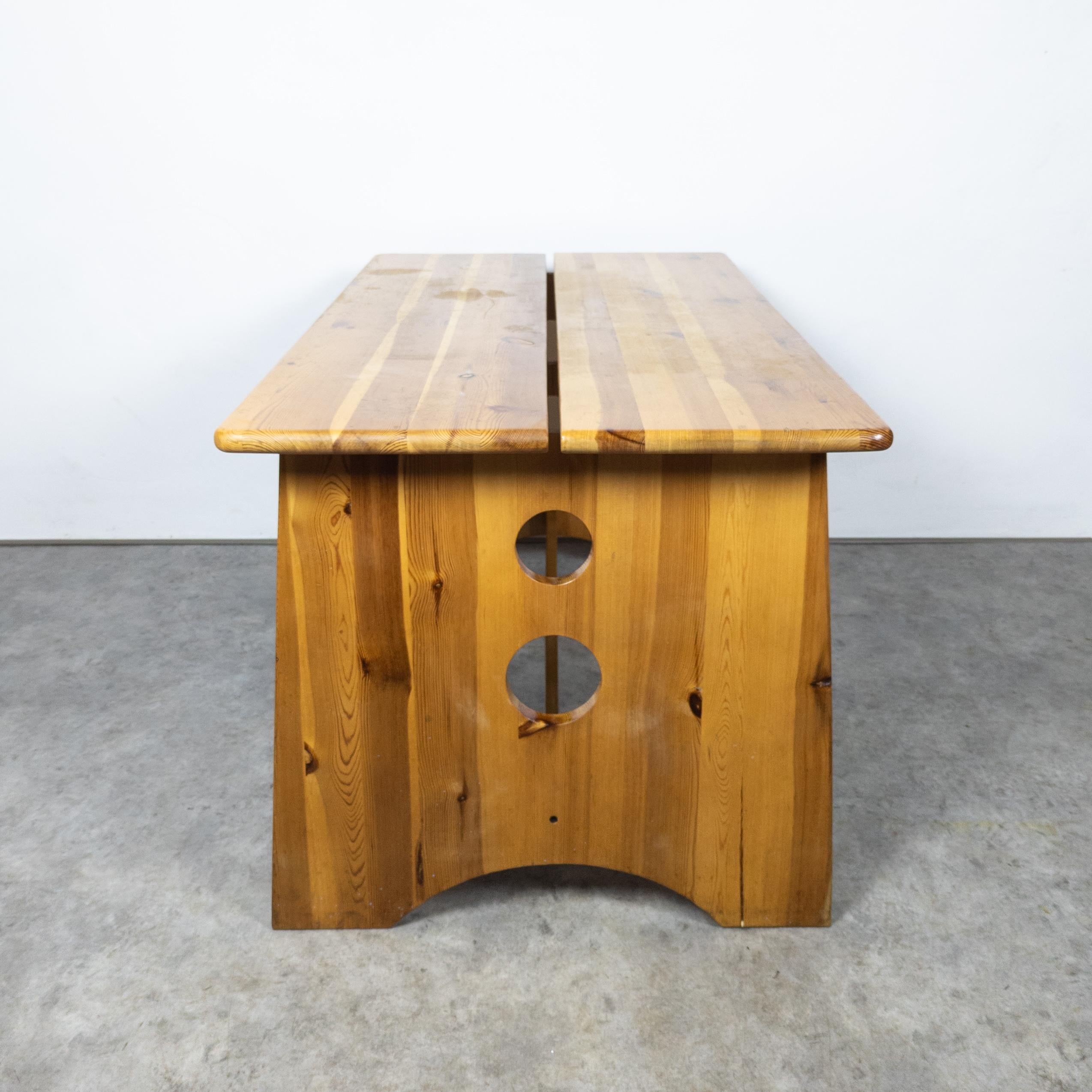 Late 20th Century Solid pine sculptural dining table by Gilbert Marklund for Furusnickarn AB 