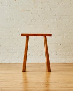 Solid Pine Side Table selected by Charlotte Perriand for Les Arcs C. 1960