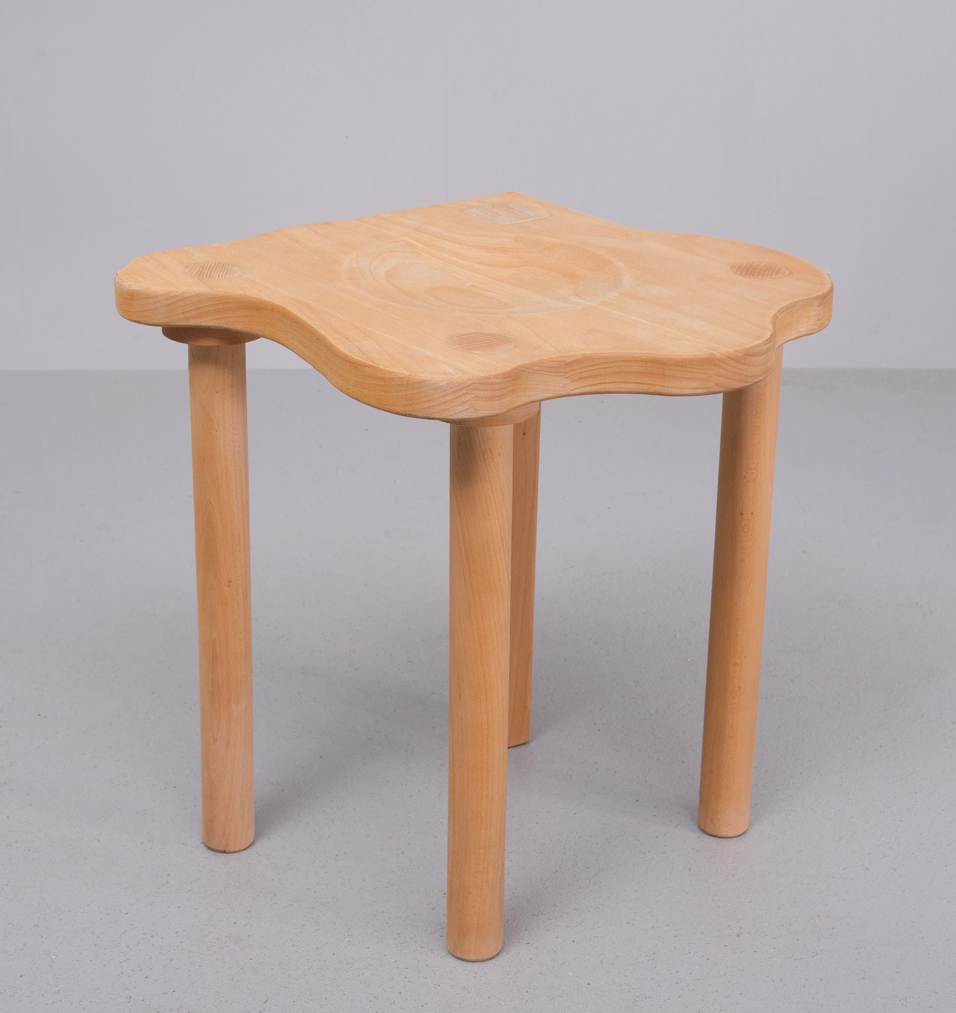 Solid Pine  Stool by Era Herbstb  1980s Germany  For Sale 2