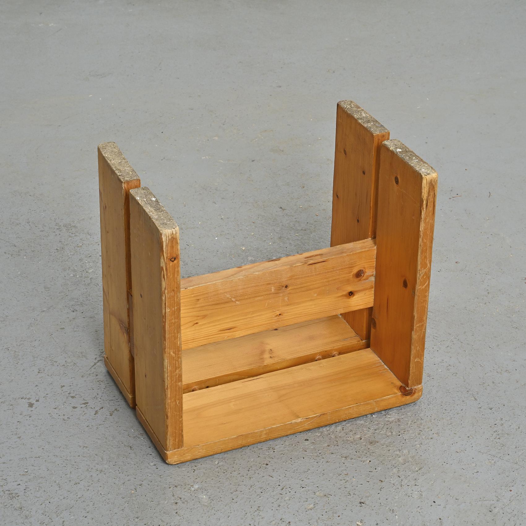 Solid Pine Stool from Les Arcs, France vers 1975 For Sale 6
