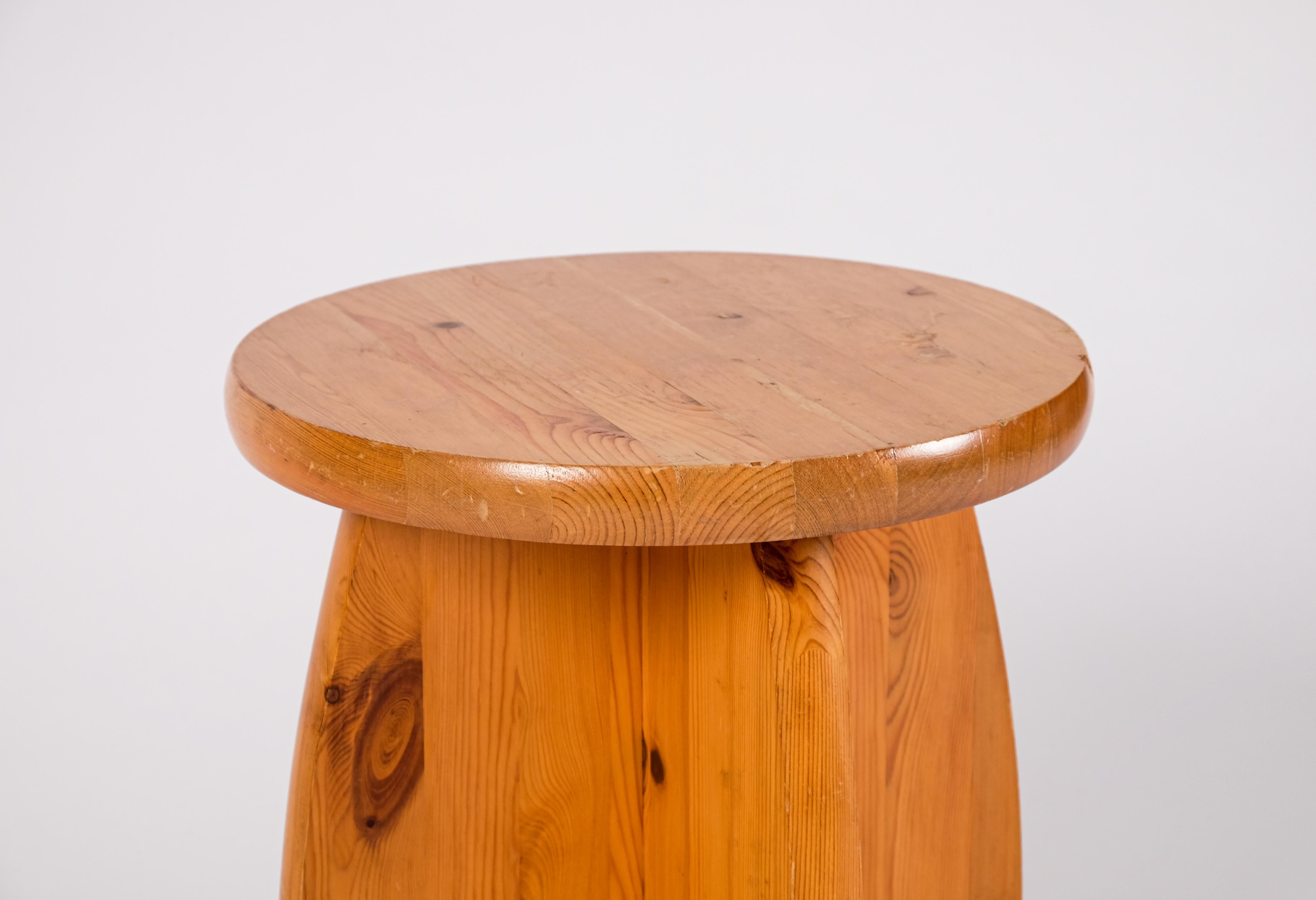 Swedish Solid Pine Stool, Sweden, 1970s For Sale