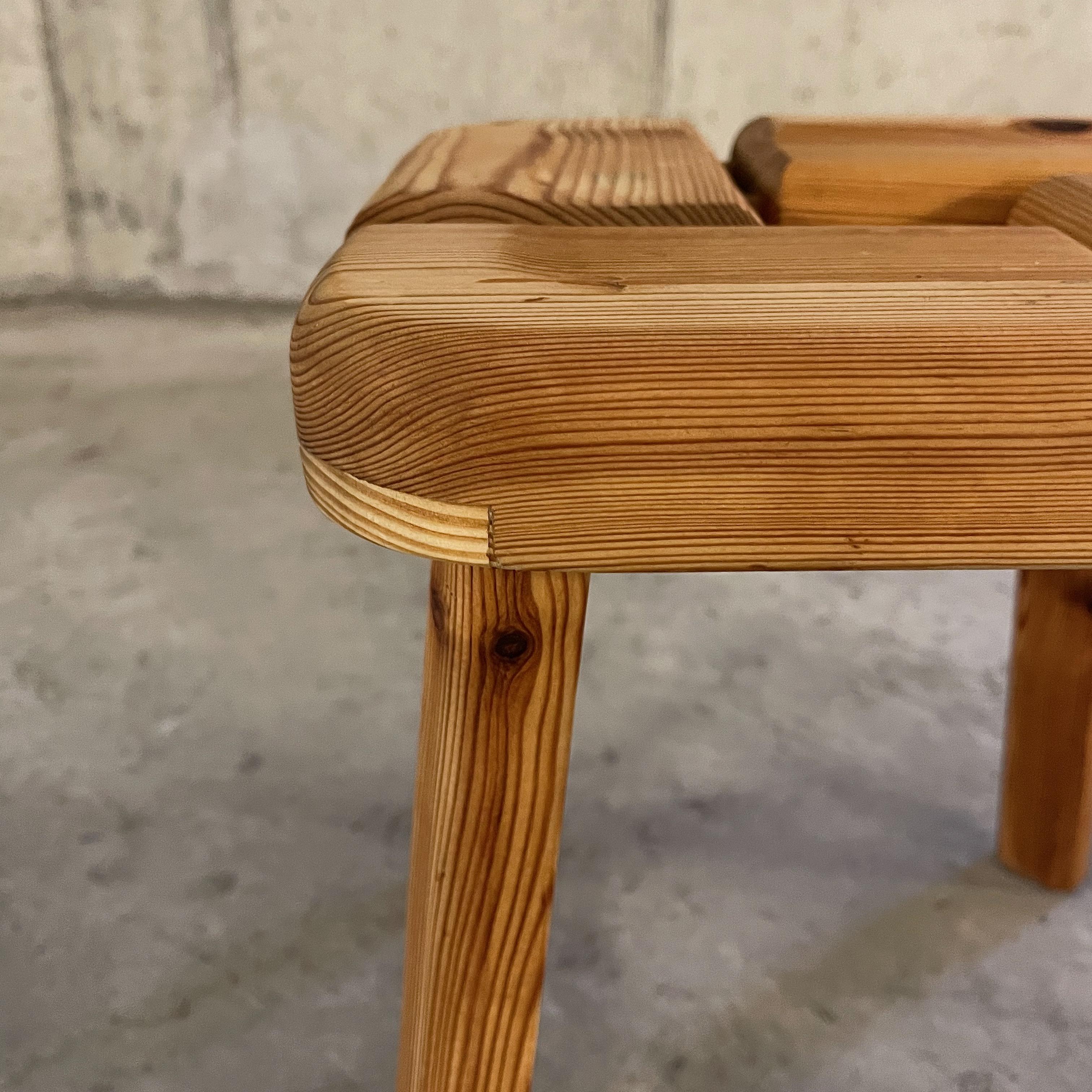 Mid-Century Modern Solid Pine Stools, Finnsauna Lagerholm, Finland, 1960's For Sale
