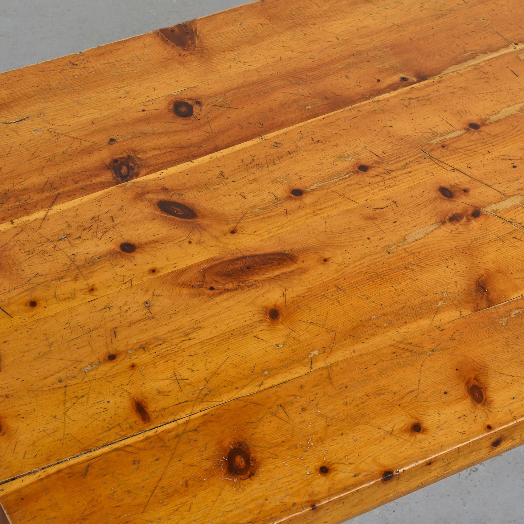 Solid pine table by Christian Durupt, 1970s For Sale 3