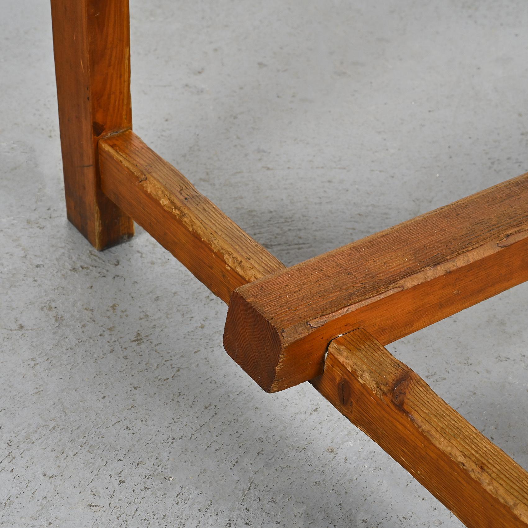 Solid pine table by Christian Durupt, 1970s For Sale 1
