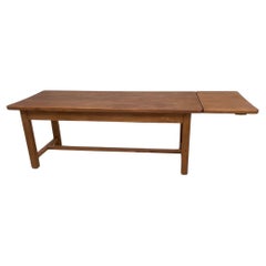 Solid pine table with its extension, France 1950s