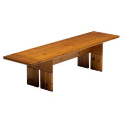 Solid Pine Wood Bench by Silvio Coppola for Fratelli Montina, Italy, 1970s