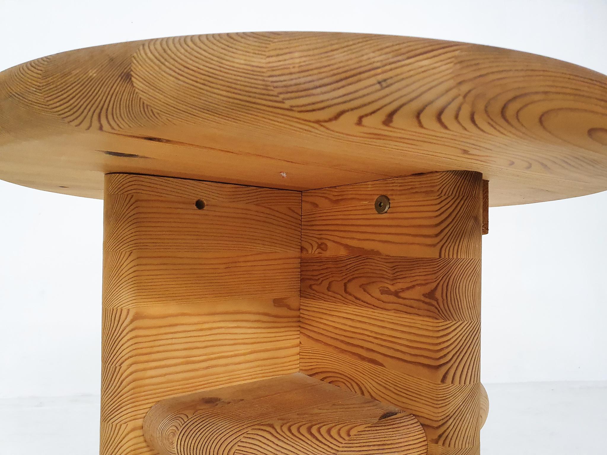 Late 20th Century Solid Pinewood Side Table, Attrb. Rainer Daumiller, Denmark, 1970's