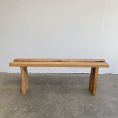 Solid Plank Elm Wood Console Table