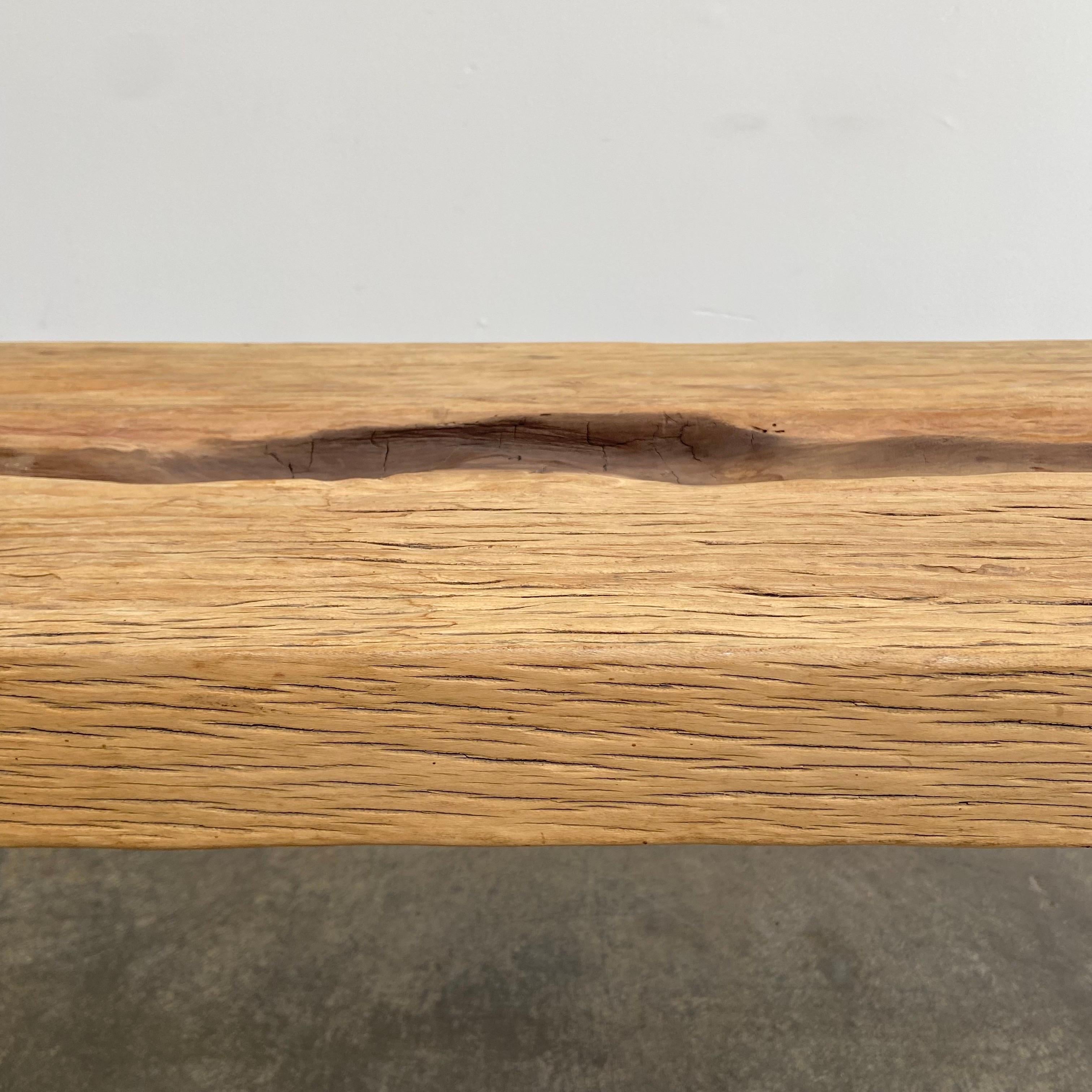 Solid Plank Elm Wood Console Table For Sale 4