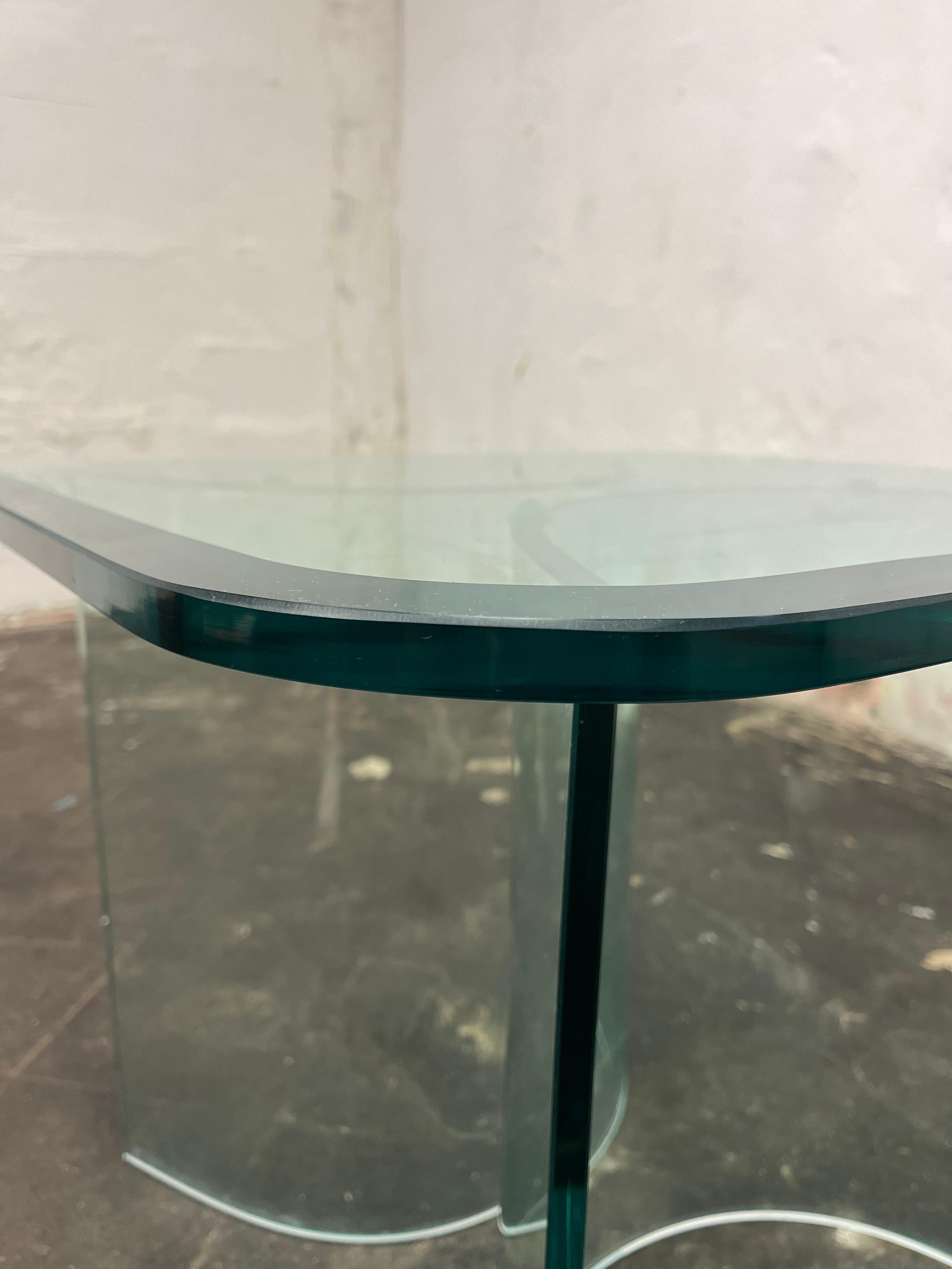 Solid Plate Glass Top Glass Base Table For Sale 1