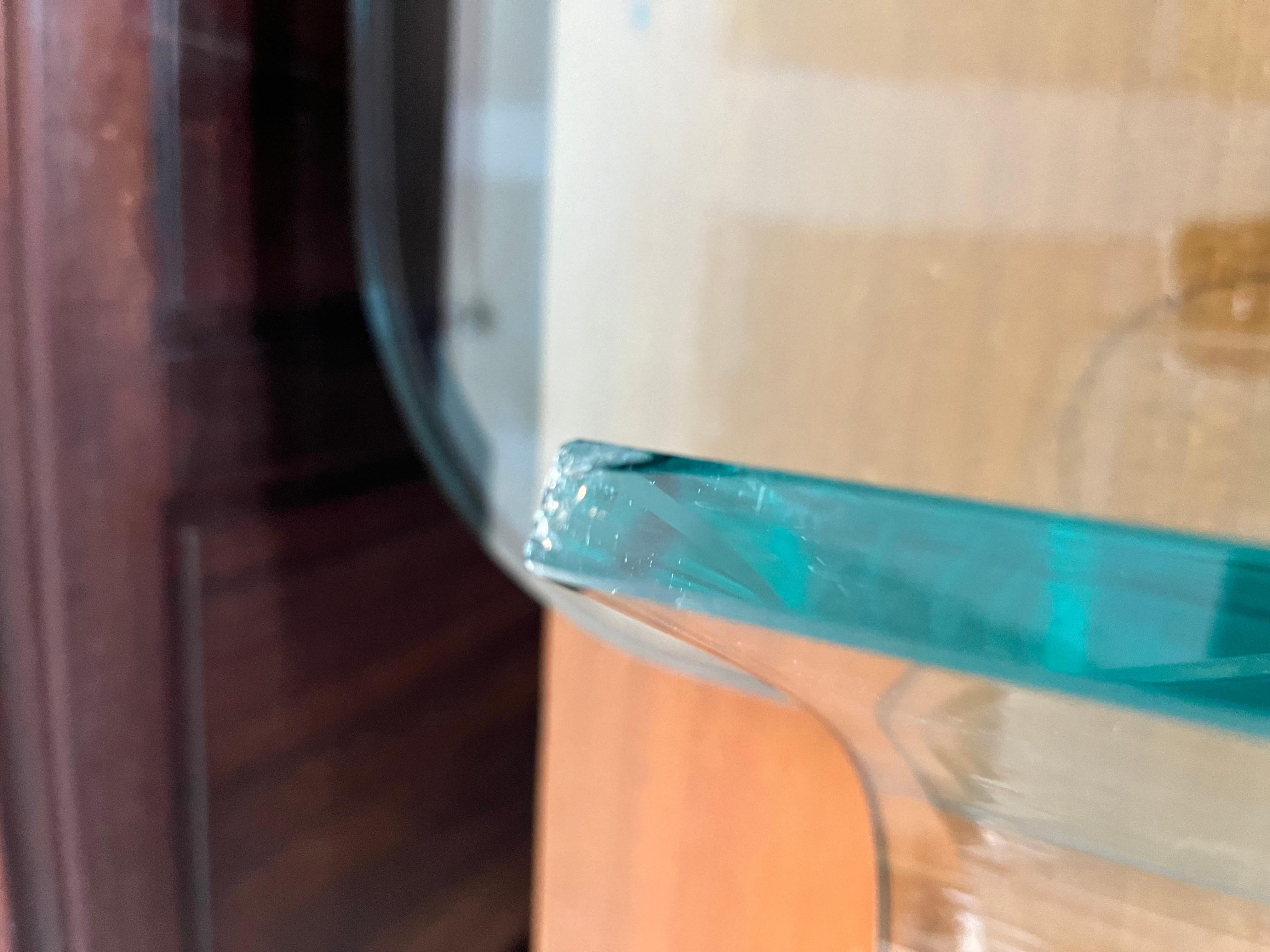 Massivholzplatte Glasplatte Glasfußtisch im Angebot 3