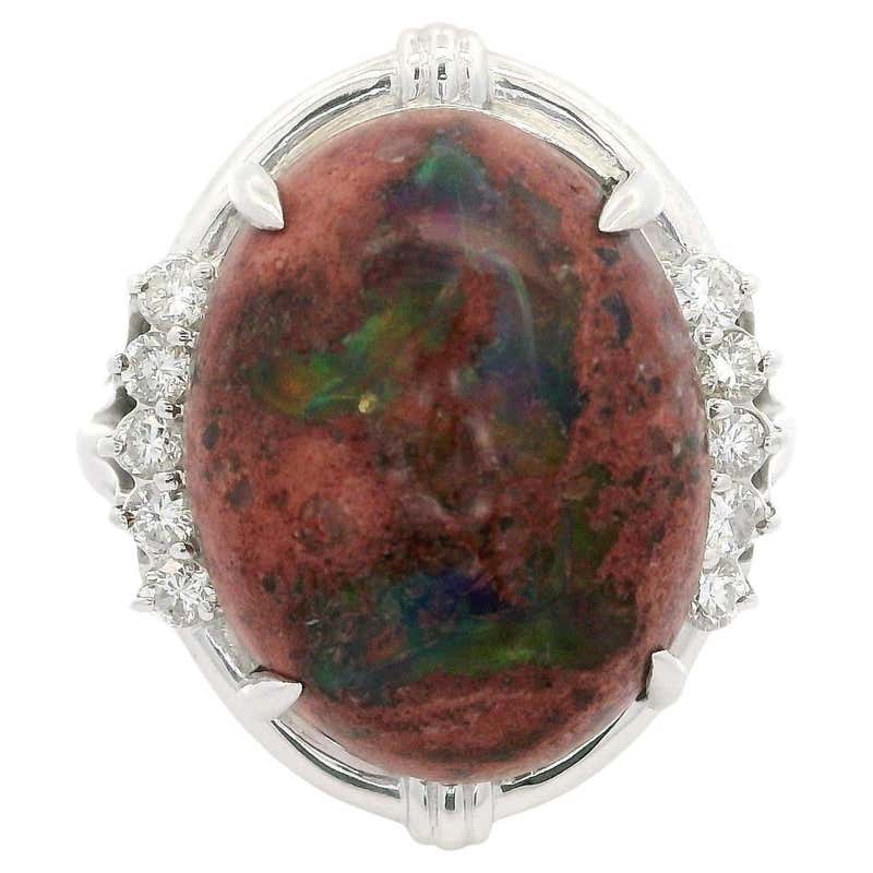 Mexican Fire Opal Ivy ring in patinated silver Statement ring For Sale ...