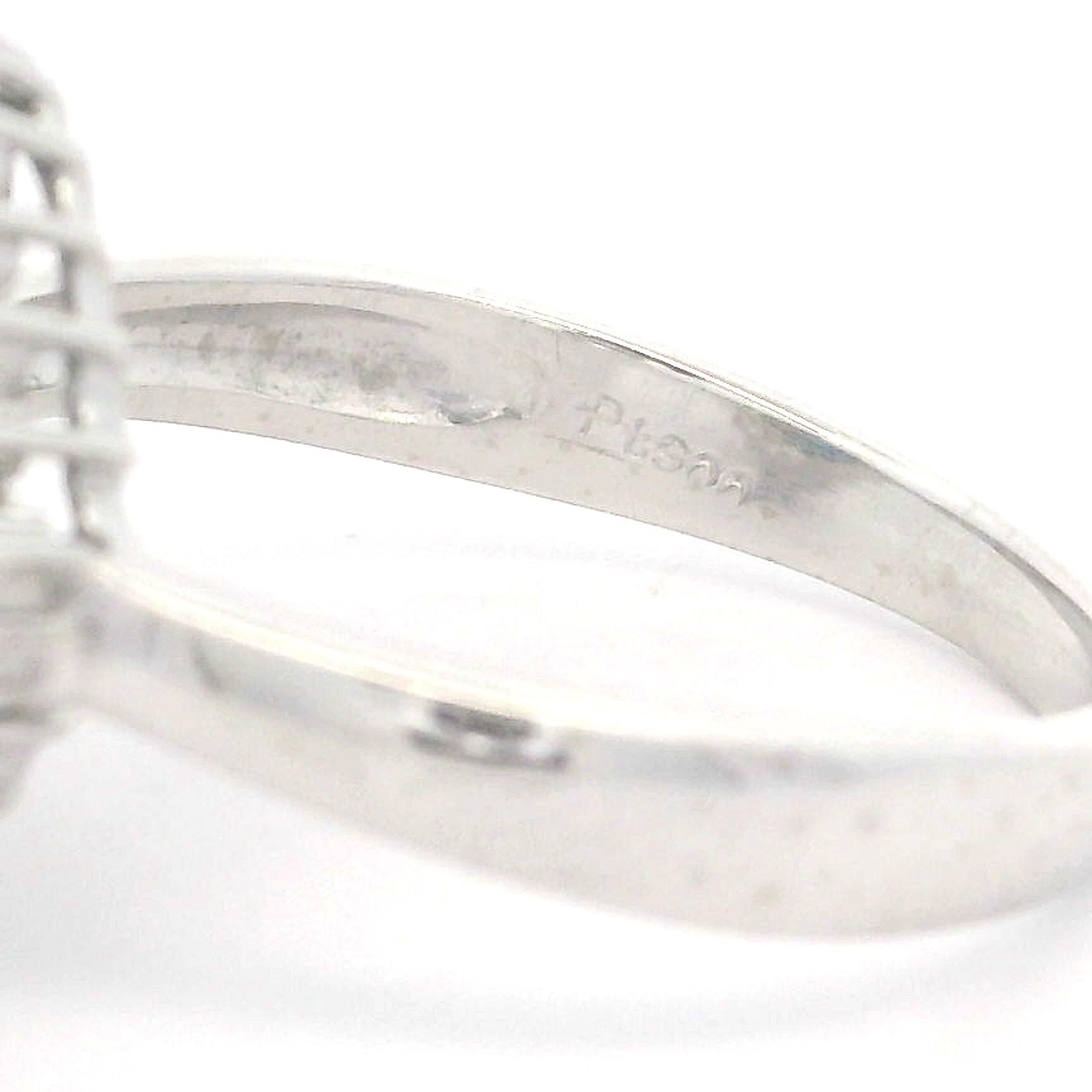Bague de style ballerine en platine massif, saphir ovale 1,41 carat avec diamants en vente 1