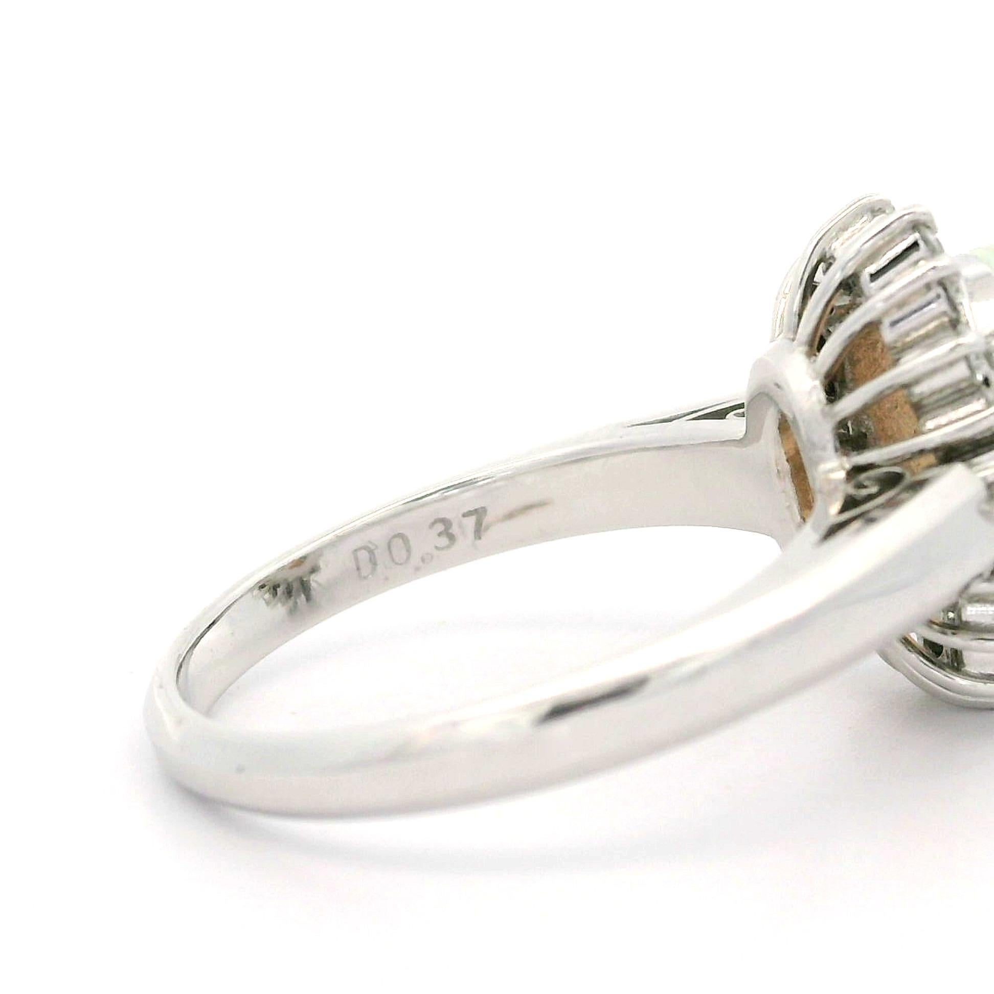 Anello classico in platino massiccio con Opale ovale tagliato a cabochon e diamante da 1,66 ct. in vendita 9