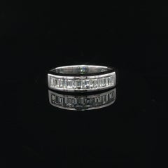 Solid Platinum 1ctw Baguette Cut Channel Set Diamond Band Ring