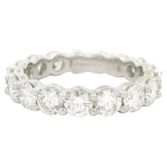 Solid Platinum 2.75ctw Round Shared Prong Set Diamond Eternity Wedding Band Ring