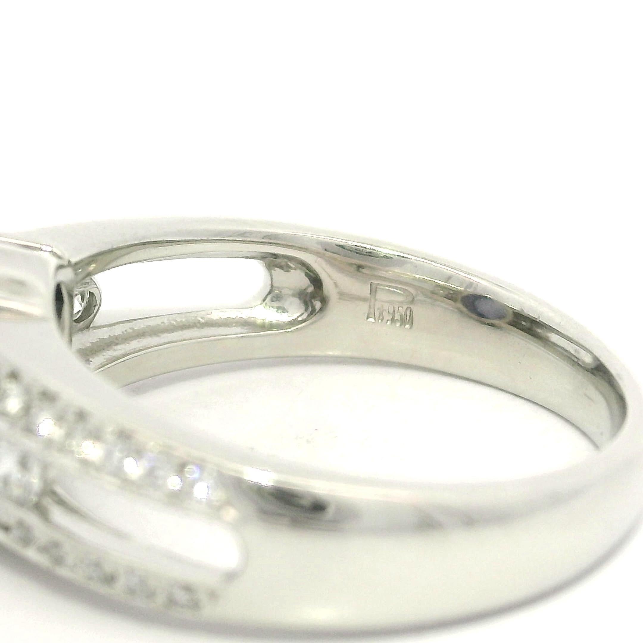 Anello in platino massiccio da 3,19 carati con zaffiro fine e diamante a lati aperti in vendita 2