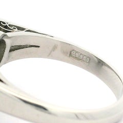 Solid Platinum 8.69ctw Cabochon Cat's Eye & Diamond Ballerina Cocktail Ring