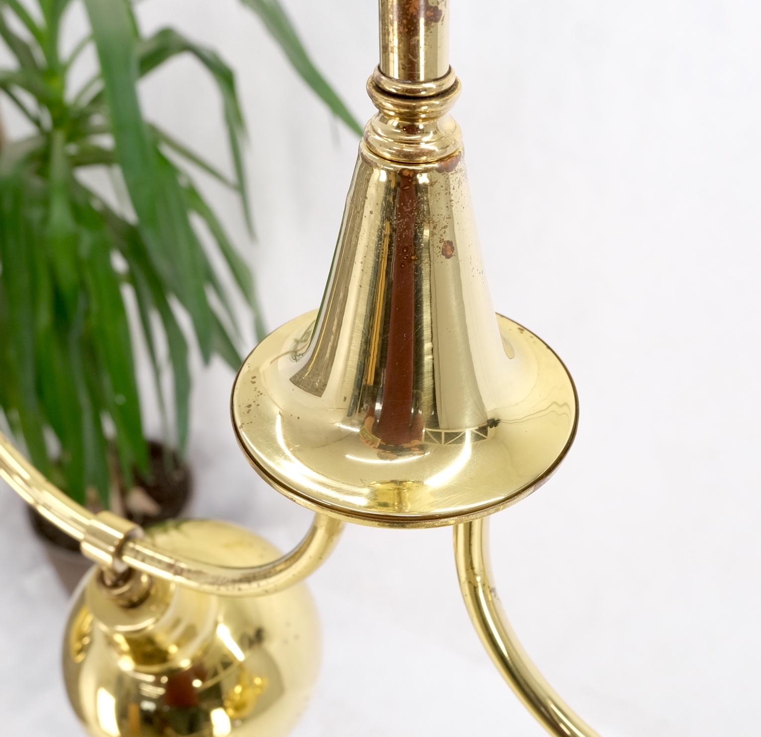 Solid Polished Brass Ball Pear Shape Shades Light Bar Pool Table Fixture Chandel In Good Condition For Sale In Rockaway, NJ