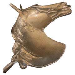 Solid Polished Brass Horse Catch it all Bowl