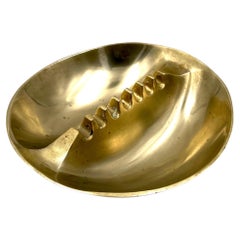 Solid Polished Brass Space Age Large Ashtray