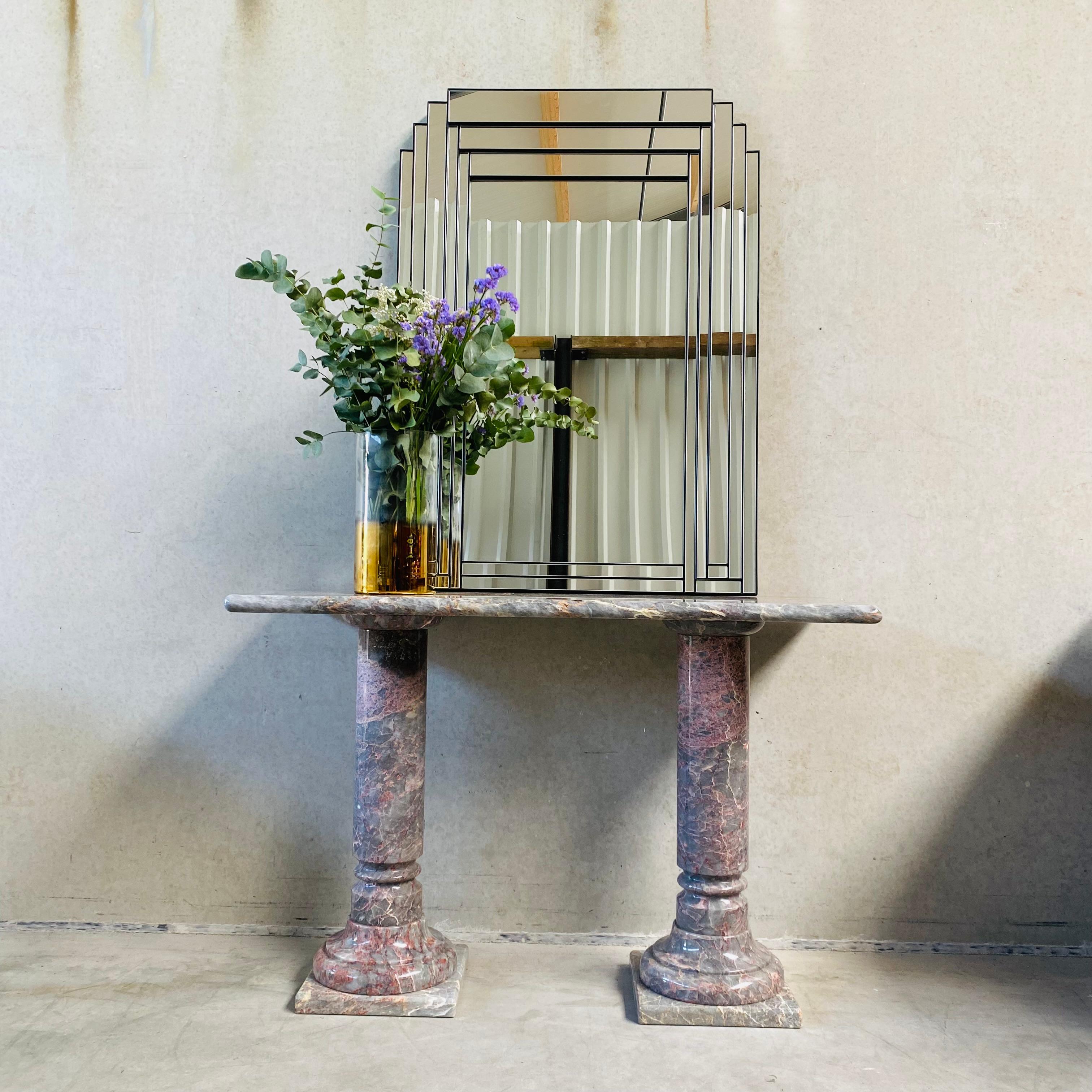 Solid Polished Salome Marble Console Table, Italy, 1980s 6