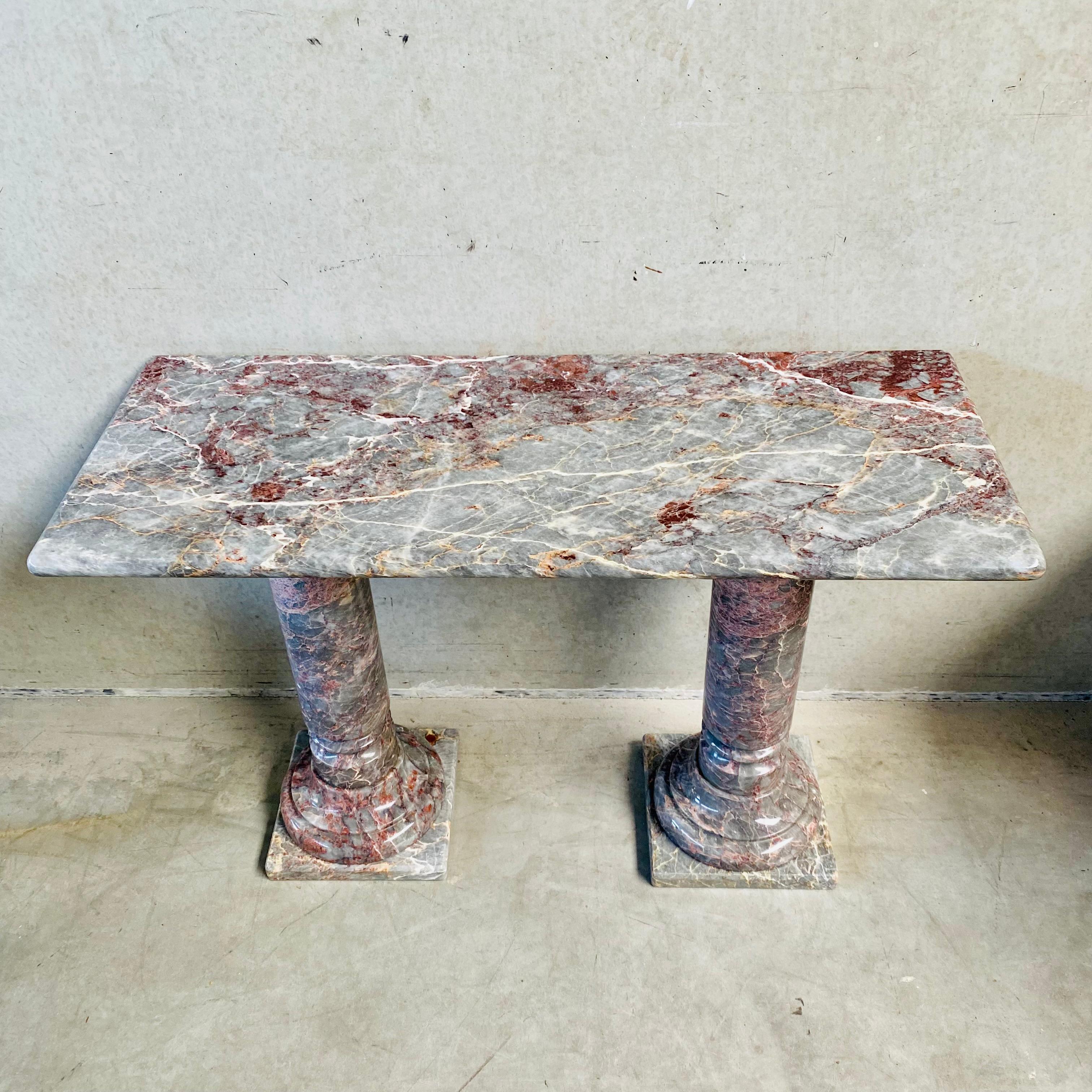 Solid Polished Salome Marble Console Table, Italy, 1980s 8