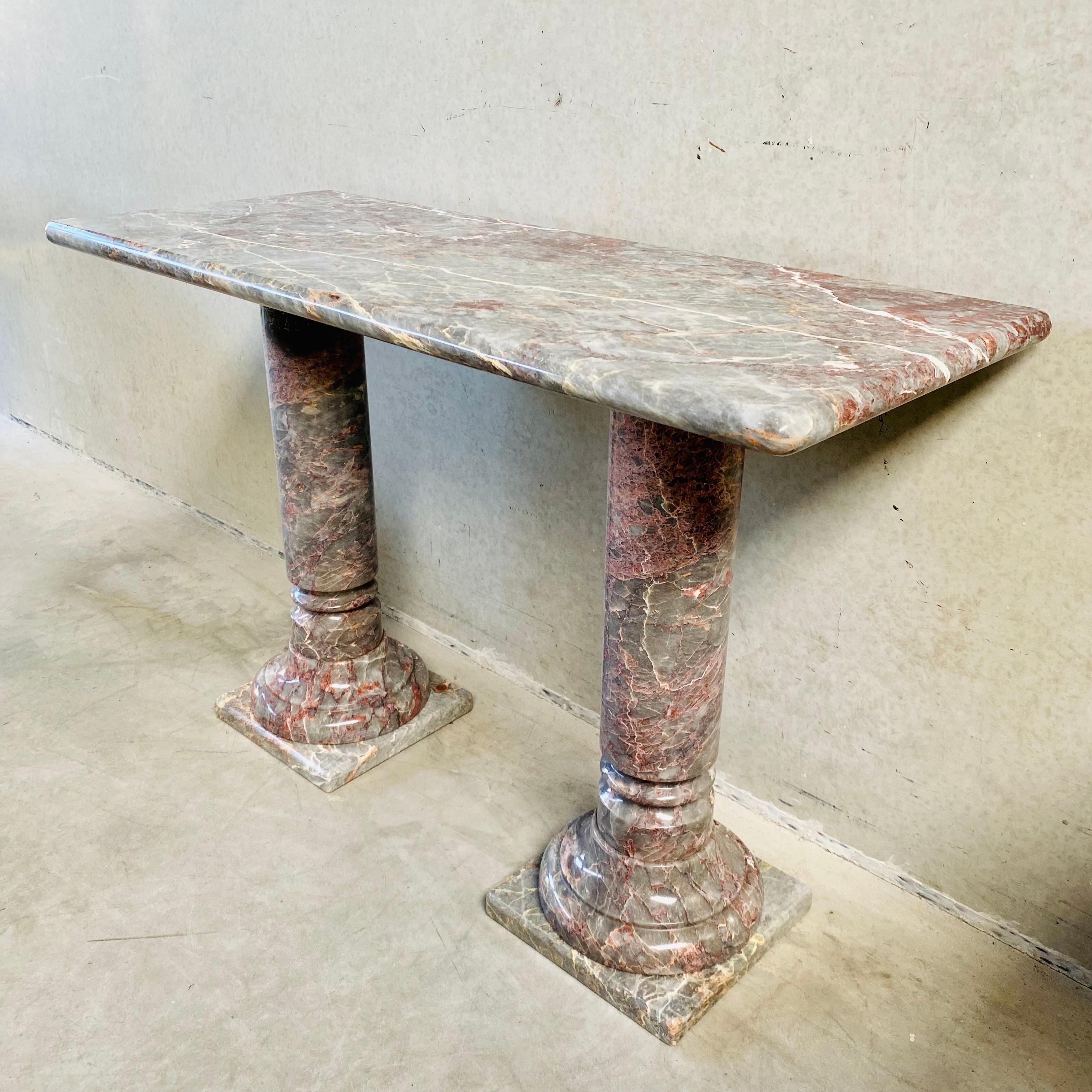 Solid Polished Salome Marble Console Table, Italy, 1980s 9