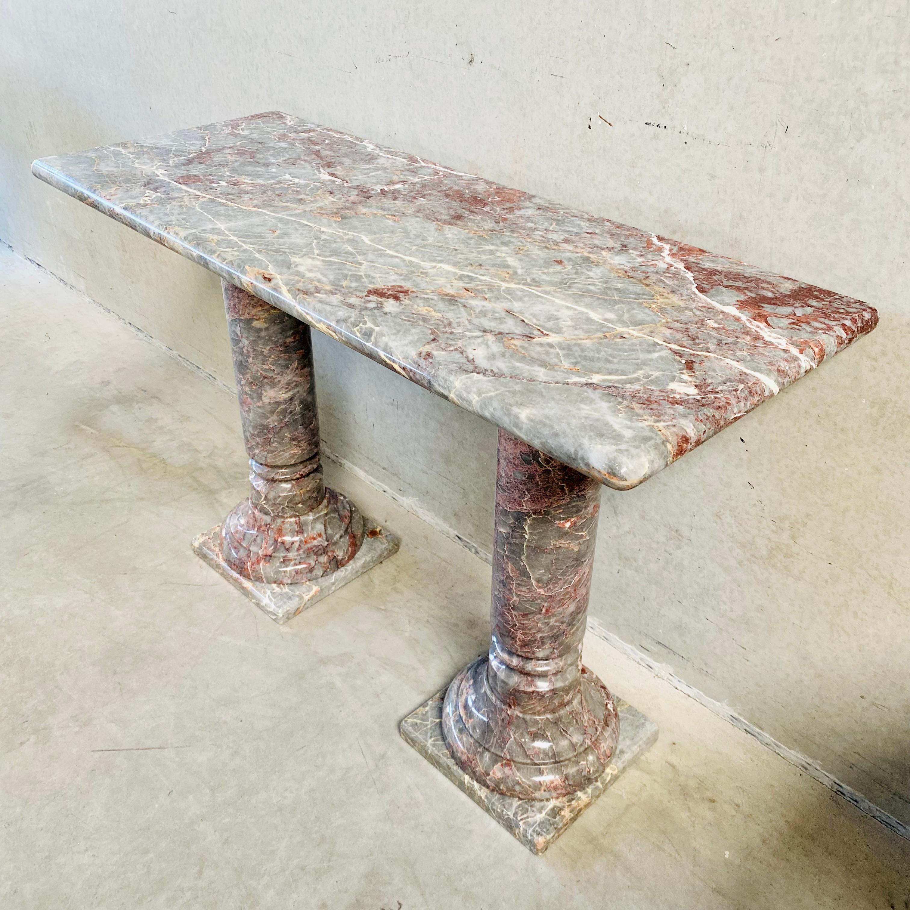 Solid Polished Salome Marble Console Table, Italy, 1980s 10