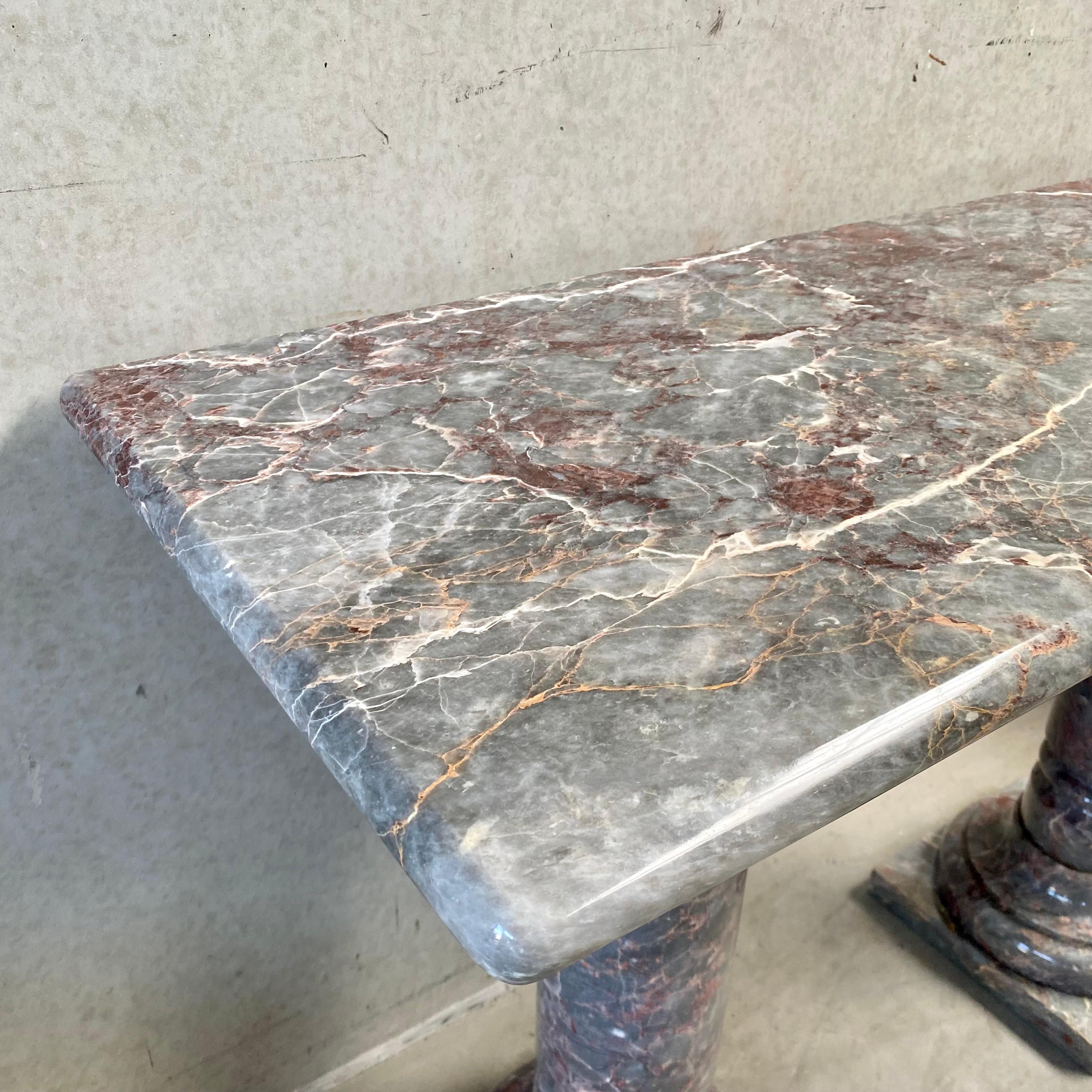 Solid Polished Salome Marble Console Table, Italy, 1980s 11