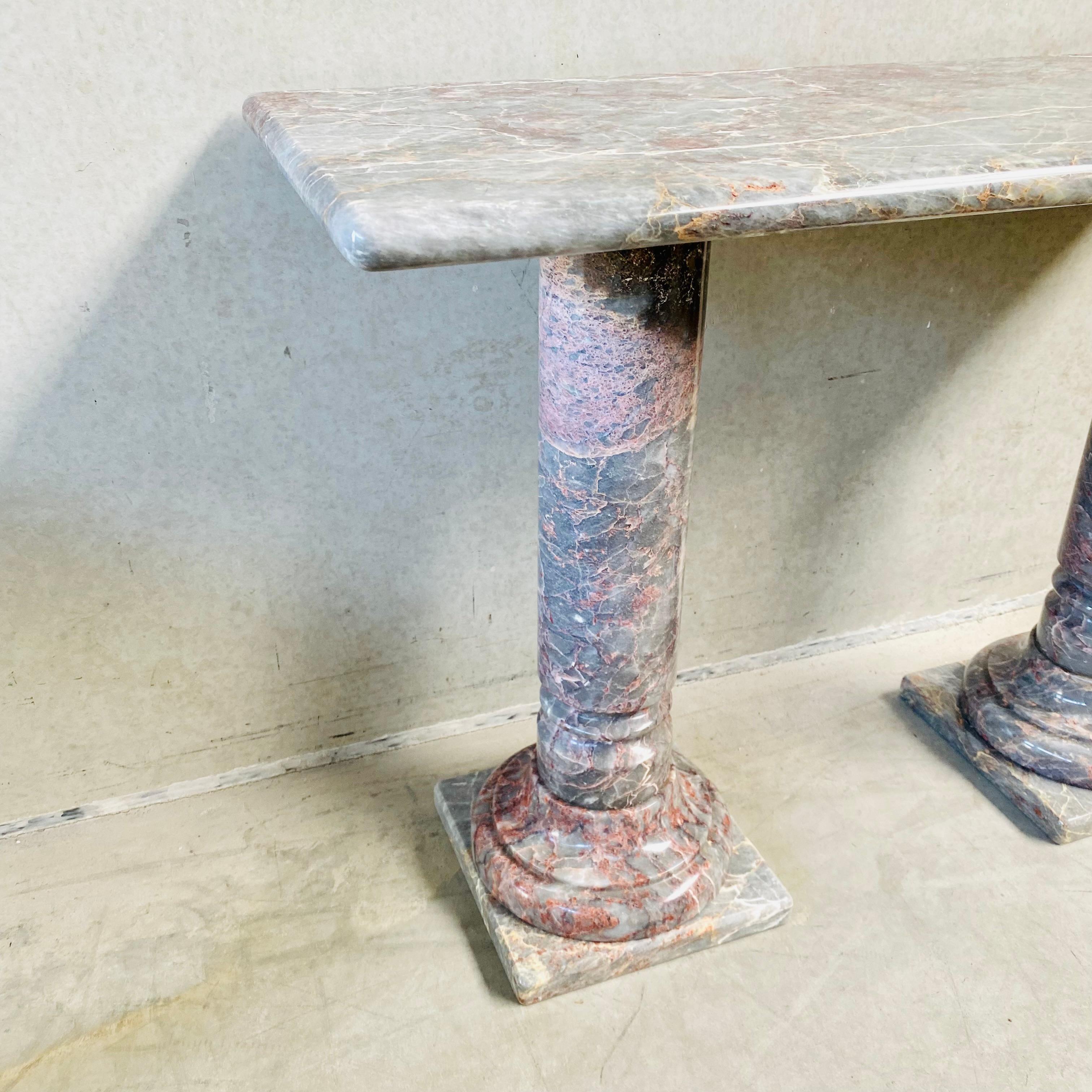 Solid Polished Salome Marble Console Table, Italy, 1980s 12
