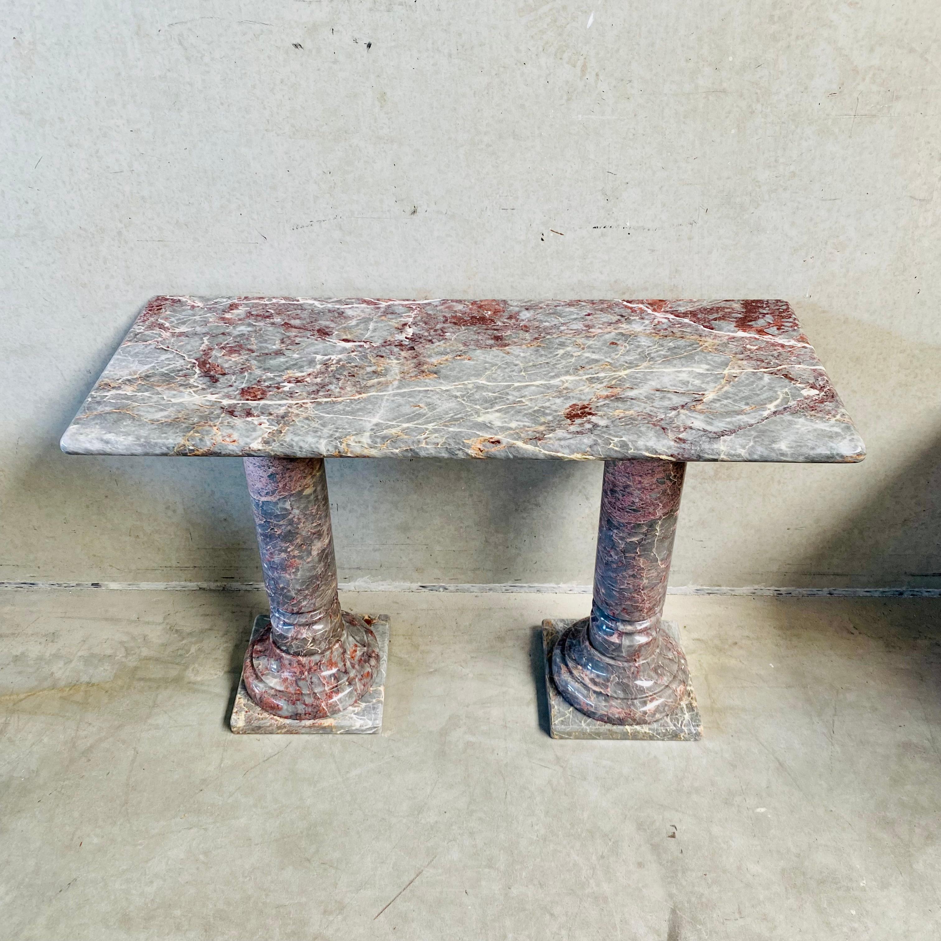 Solid Polished Salome Marble Console Table, Italy, 1980s 13