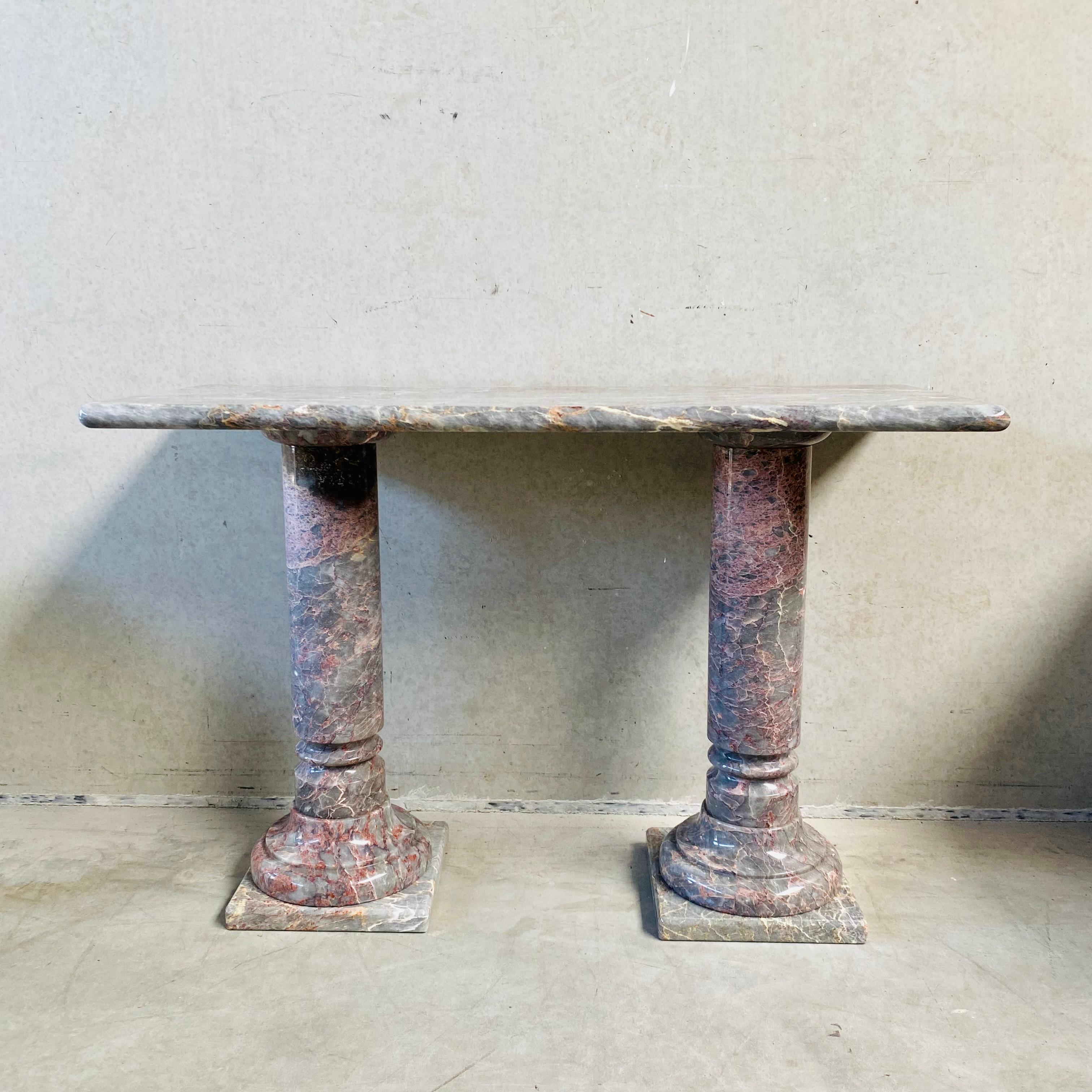 Solid Polished Salome Marble Console Table, Italy, 1980s 14