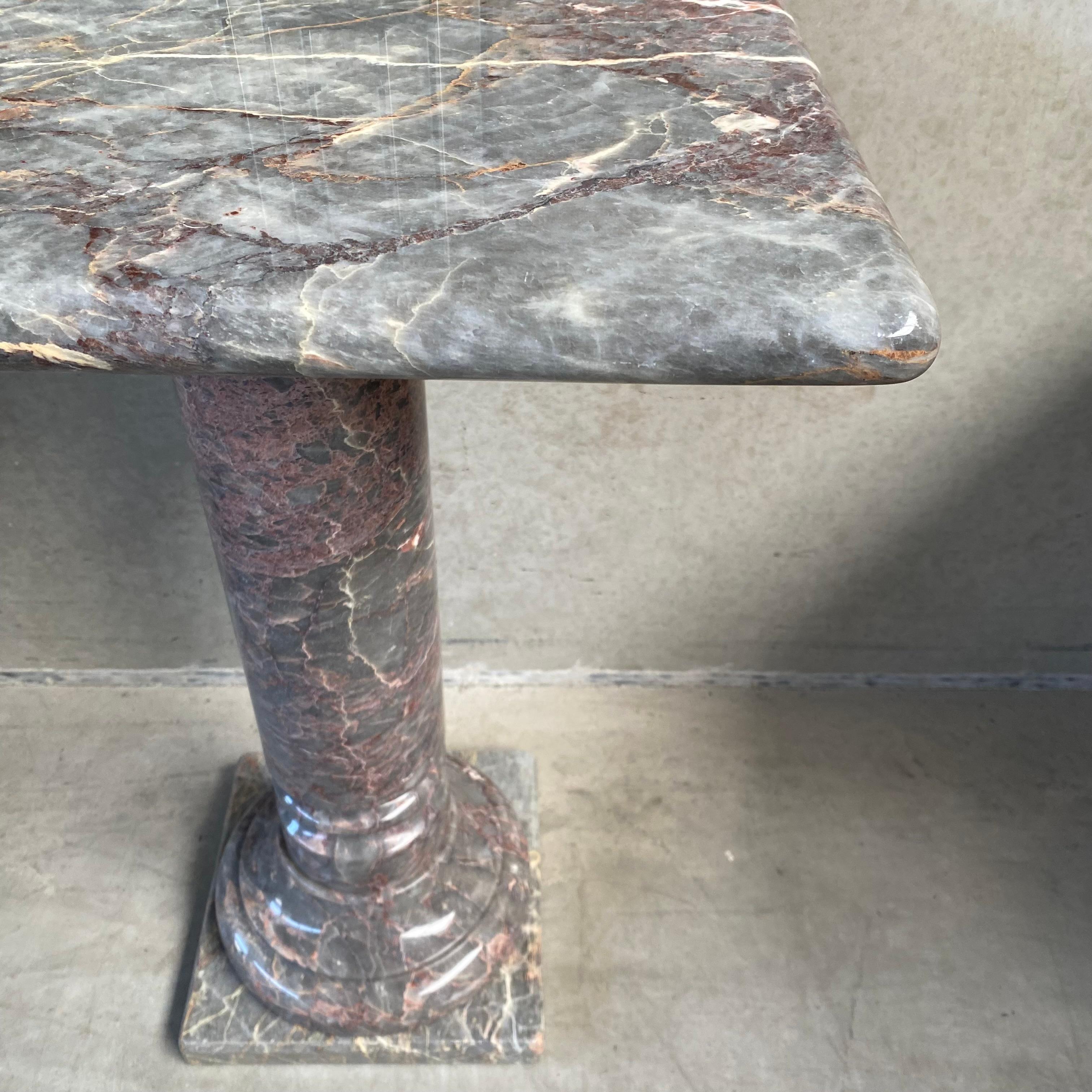 Solid Polished Salome Marble Console Table, Italy, 1980s 1